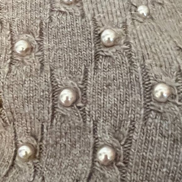 Pearl Winter Knit Beanie Hat Color Taupe